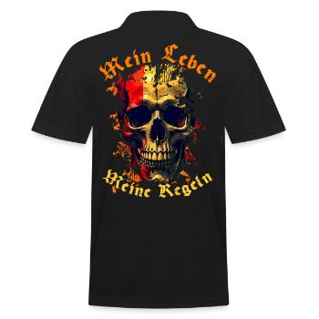 Mein Leben Meine Regeln - Männer Poloshirt - Schwarz - Hinten - Kai (181cm)