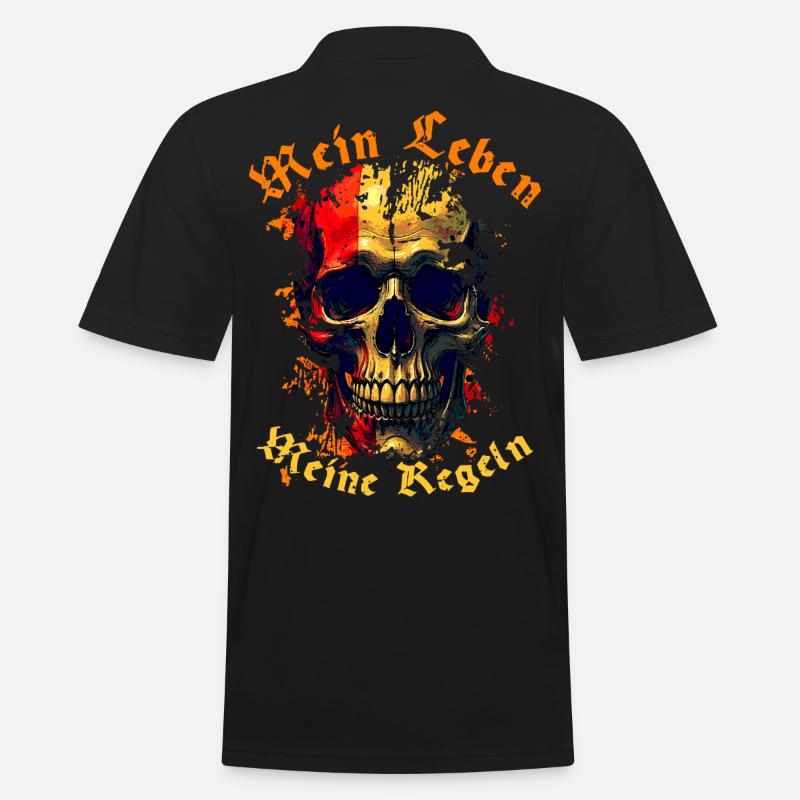 Mein Leben Meine Regeln - Männer Poloshirt - Schwarz