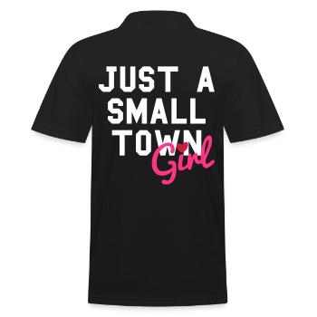 Just a small town girl (Herz als i-Punkt) - Männer Poloshirt - Schwarz - Hinten - Kai (181cm)