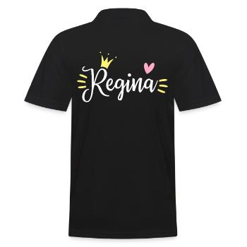 Regina Name Crown - Men's Polo Shirt - black - Back - Kai (181cm)