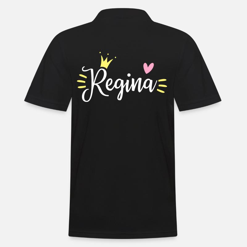 Regina Name Krone - Männer Poloshirt - Schwarz