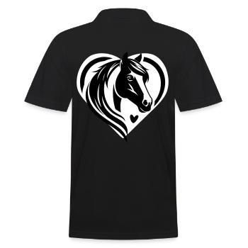 Coeur de tête de cheval - Polo Homme - noir - Dos - Kai (181cm)