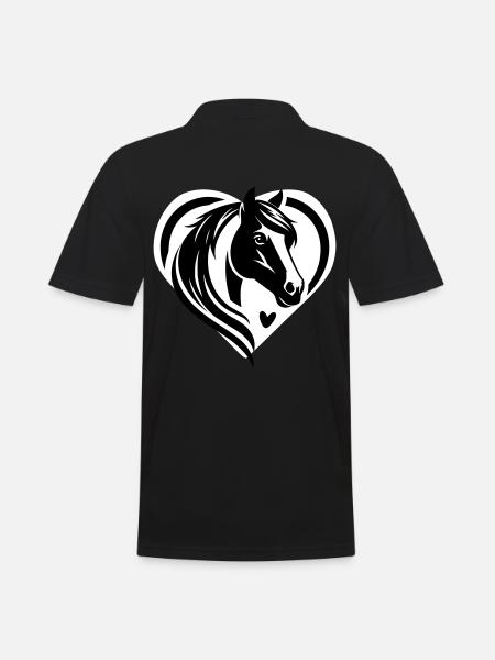 Horse Head Heart - Men's Polo Shirt - black