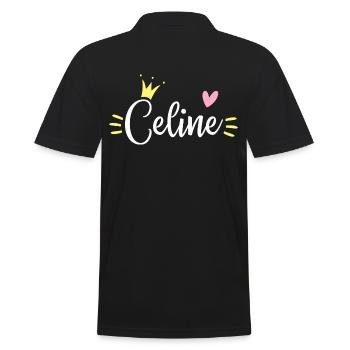 Couronne de prénom Céline - Polo Homme - noir - Dos - Kai (181cm)