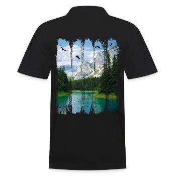 Lac vert - l’un des plus beaux endroits d’Autriche - Polo Homme - noir - Dos - Kai (181cm)
