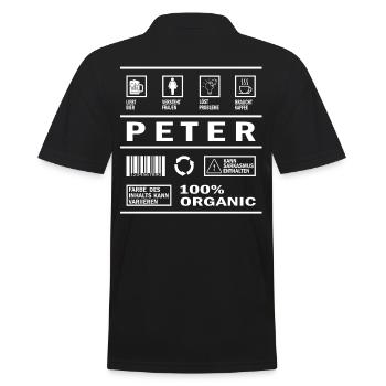 Peter Name funny Sarcasm Humor Men's name - Men's Polo Shirt - black - Back - Kai (181cm)