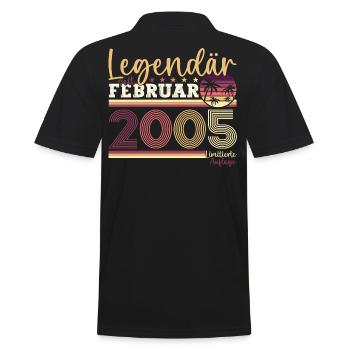 Jahrgang 2005 Februar 18. Geburtstag Geschenk Mann - Männer Poloshirt - Schwarz - Hinten - Kai (181cm)