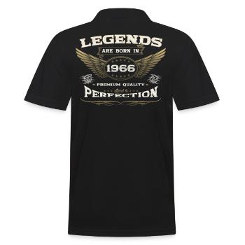 57e anniversaire légende né en 1966 homme cadeau - Polo Homme - noir - Dos - Kai (181cm)