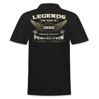 28th birthday legend born 1995 gift man - Men's Polo Shirt - black - Back - Kai (181cm)