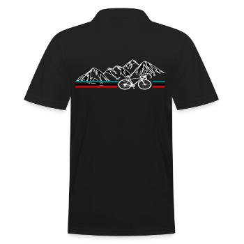 Rennrad Radsport Retro - Männer Poloshirt - Schwarz - Hinten - Kai (181cm)