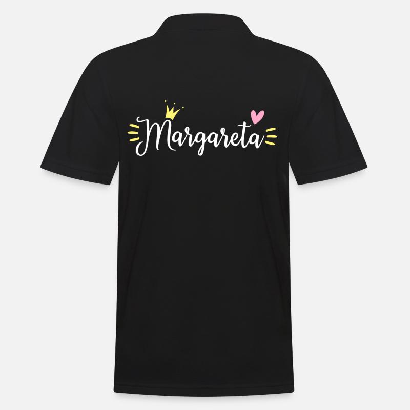 Margareta Name Krone - Männer Poloshirt - Schwarz
