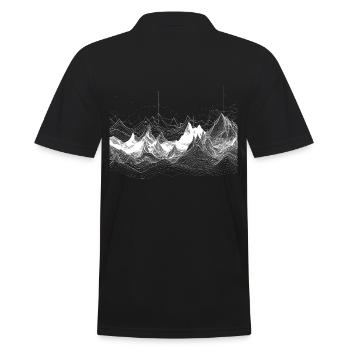 Paysage de montagne minimaliste surréaliste en blanc - Polo Homme - noir - Dos - Kai (181cm)