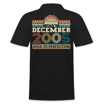 Décembre Année 2005 Cadeau du 17e anniversaire - Polo Homme - noir - Dos - Kai (181cm)