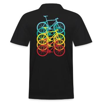 Retro Bike T-Shirt Vintage Bicycles - Men's Polo Shirt - black - Back - Kai (181cm)
