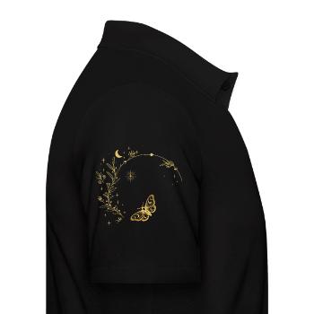 Cadre circulaire des feuilles de lune dorées - Polo Homme - noir - Droite - Nico (186cm)