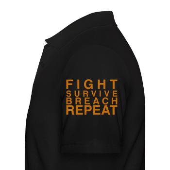 Fight Survive Breach Repeat Motif - Men's Polo Shirt - black - Left