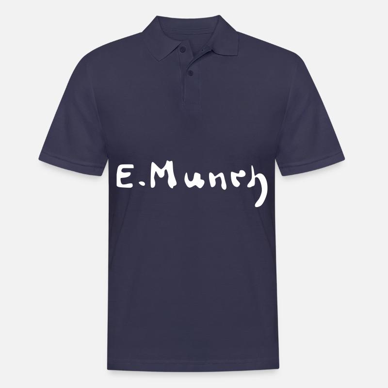Edvard Munch Unterschrift - Männer Poloshirt - Navy