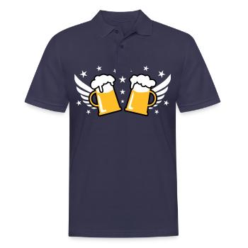 107 Deux 2 masse de bière 2 étoiles de santé - Polo Homme - bleu marine - Devant - Kai (181cm)