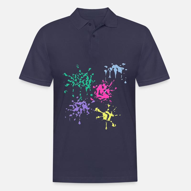 Taches de couleur - Polo Homme - bleu marine