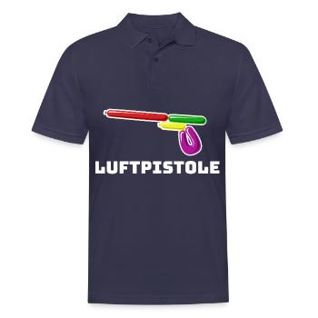 Luftpistole lustig Sportschuetze Schuetzenverein - Männer Poloshirt - Navy - Vorne - Kai (181cm)