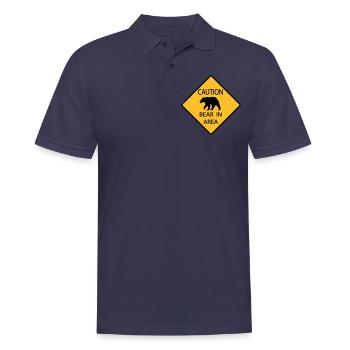 Vorsicht Zeichen Bär im Bereich - Männer Poloshirt - Navy - Vorne - Kai (181cm)