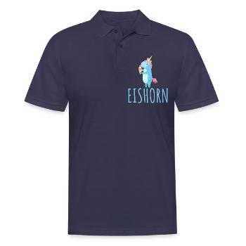 EINHORN EISHORN | Eiswaffel Eiskugel Geschenkidee - Männer Poloshirt - Navy - Vorne - Kai (181cm)