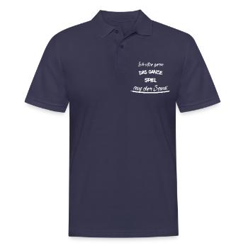 lustiges Mannschaftssport Outfit Fussball,Handball - Männer Poloshirt - Navy - Vorne - Kai (181cm)