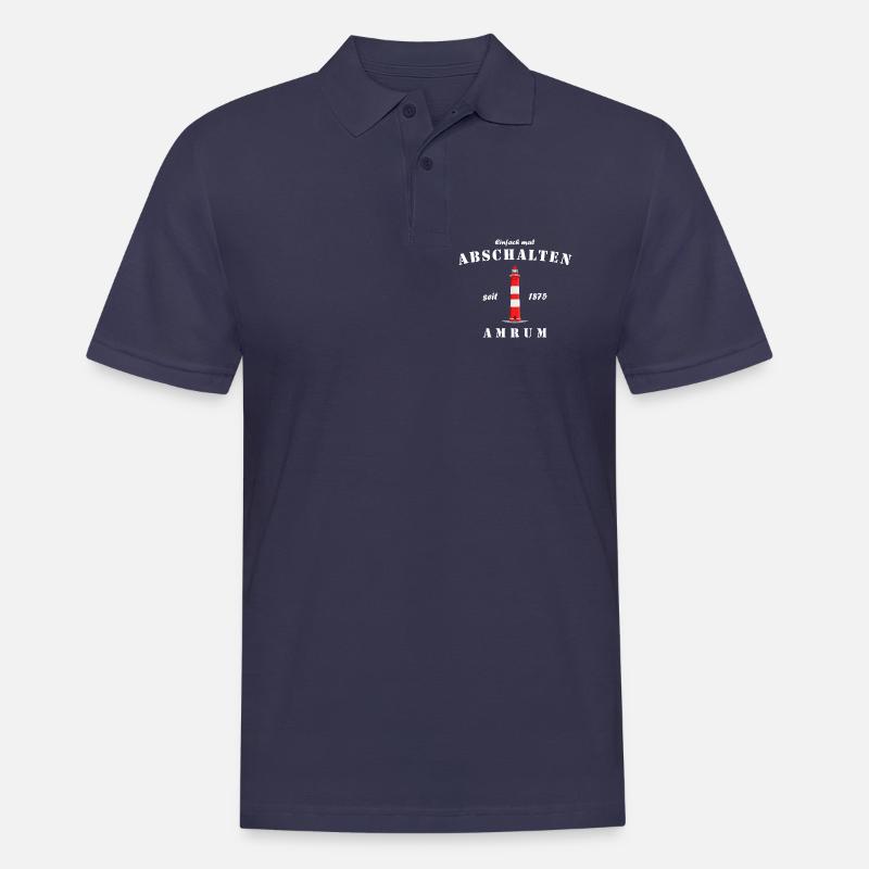 Leuchtturm auf Amrum, Einfach mal Durchatmen - Männer Poloshirt - Navy