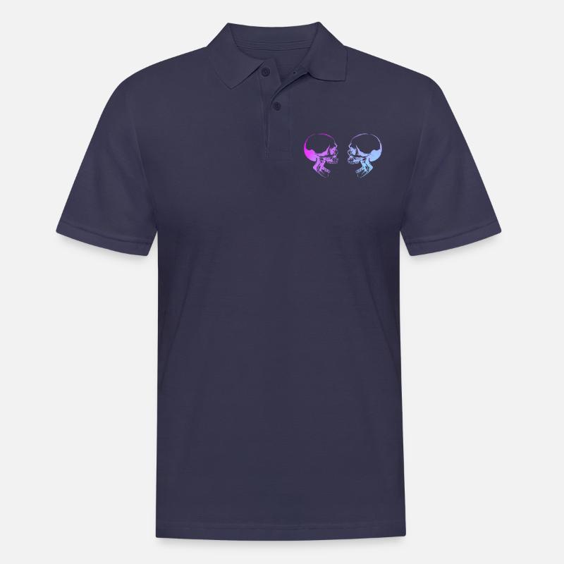 Doppelte Schädelkunst - Männer Poloshirt - Navy