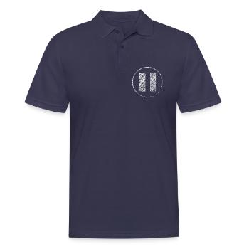 Handgezeichnetes Pause-Symbol im Scribble-Look - Männer Poloshirt - Navy - Vorne - Kai (181cm)