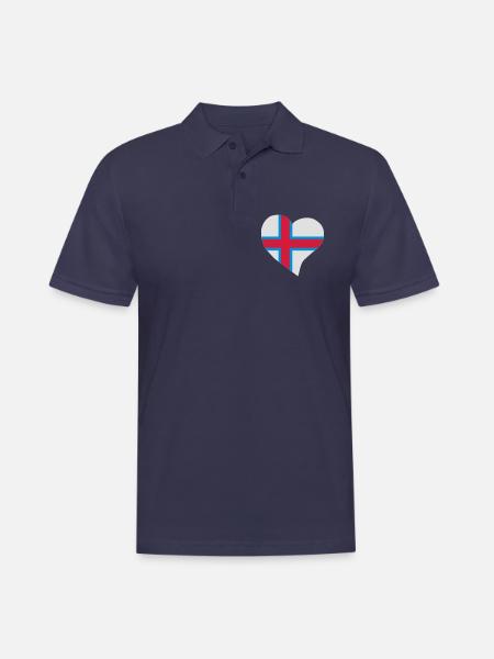 Färöisch Herz - Männer Poloshirt - Navy