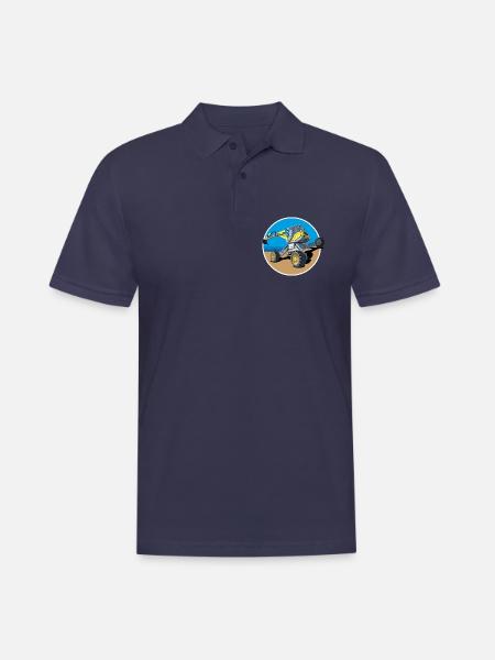 Er baggert dort wo andere Bagger niemals hinkommen - Männer Poloshirt - Navy