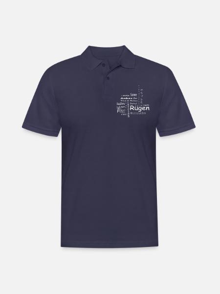 Rügen Ostsee Anker Möwe Ahoi! Sonne ...moin - Männer Poloshirt - Navy