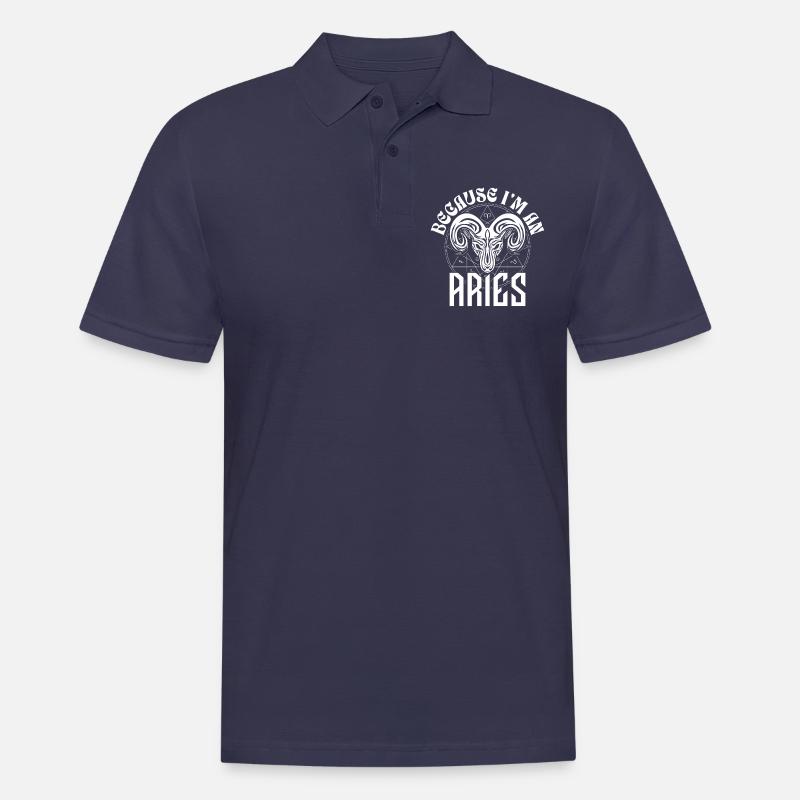 Weil ich Widder bin - Sternzeichen - Männer Poloshirt - Navy