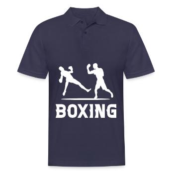 Boxen - Männer Poloshirt - Navy - Vorne - Kai (181cm)