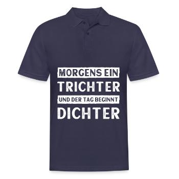 Morgens ein Trichter und der Tag beginnt dichter - Männer Poloshirt - Navy - Vorne - Kai (181cm)