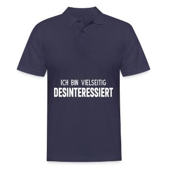 Ich bin vielseitig desinteressiert - Männer Poloshirt - Navy - Vorne - Kai (181cm)