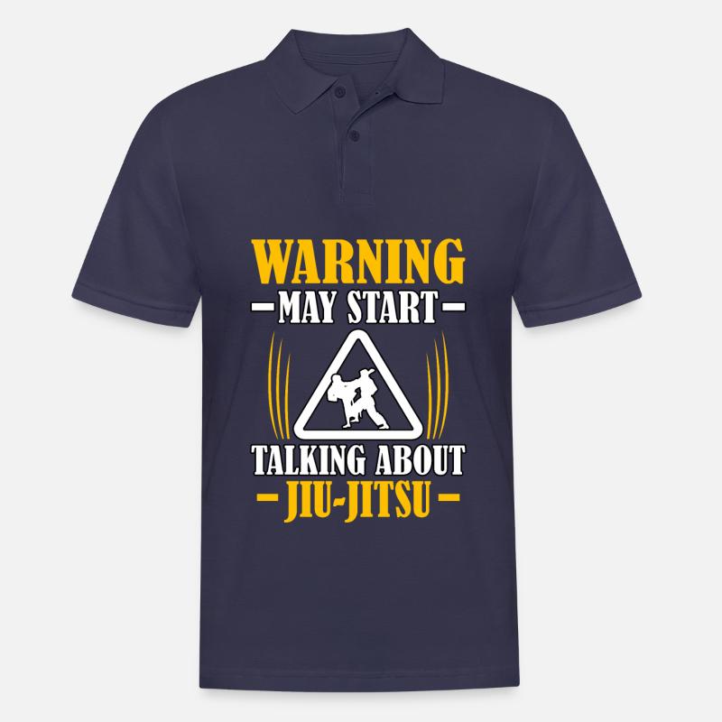 Warning may talking about Jiu-Jitsu - Männer Poloshirt - Navy