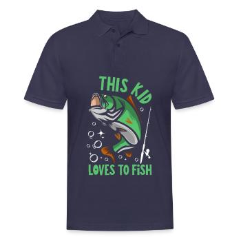 Dieses Kind liebt das Angeln - Männer Poloshirt - Navy - Vorne - Kai (181cm)