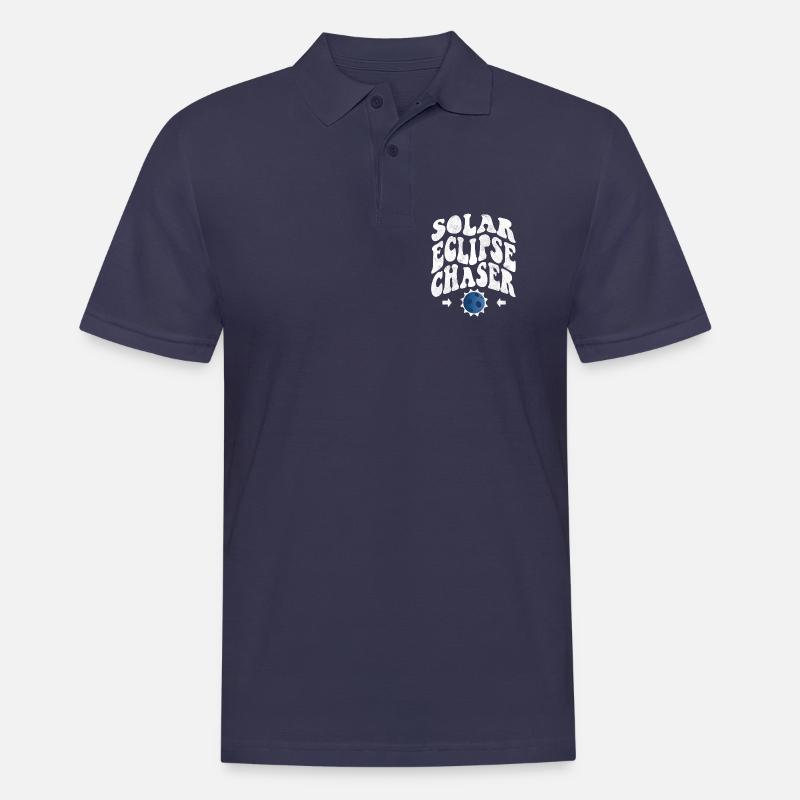 Solar eclipse chaser weiss - Männer Poloshirt - Navy