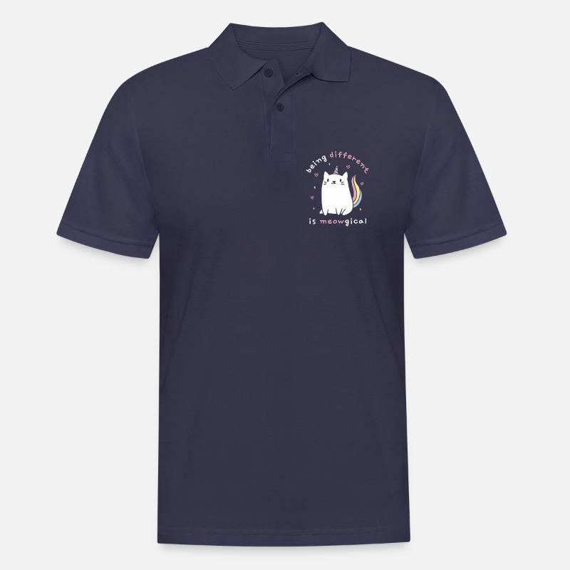 Anders zu sein ist meowgisch - Männer Poloshirt - Navy