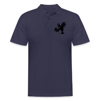 Fledermaus im Tuschenapf - Männer Poloshirt - Navy - Vorne - Kai (181cm)