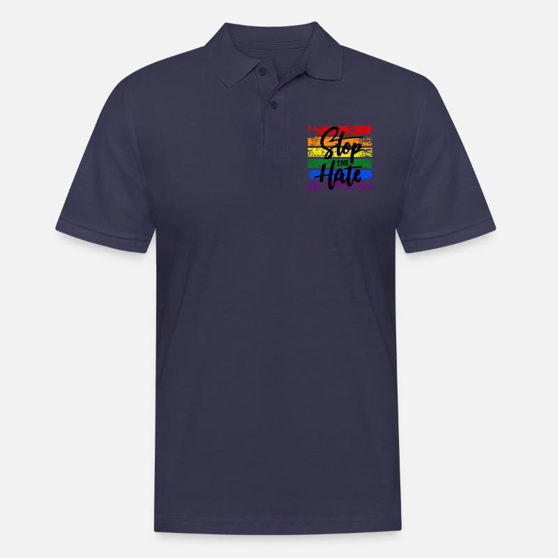 LGBTQ Stop the Hate - Männer Poloshirt - Navy
