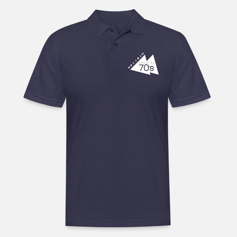 MADE IN 70s _white_ - Männer Poloshirt - Navy