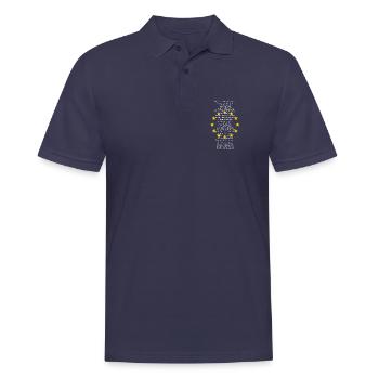 Text der Europäischen Union - Männer Poloshirt - Navy - Vorne - Kai (181cm)