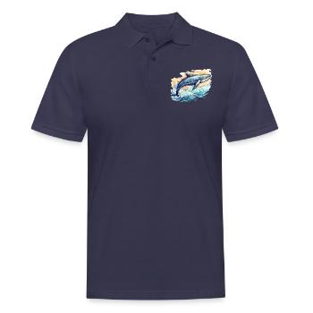 Whale - Men's Polo Shirt - navy - Front - Kai (181cm)