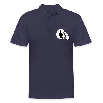 Kaninchen Schatten Hand Zwei 2 Jahre Geburtstag V - Männer Poloshirt - Navy - Vorne - Kai (181cm)