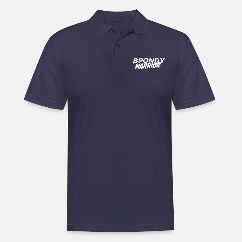 spondywarrior basic white - Männer Poloshirt - Navy