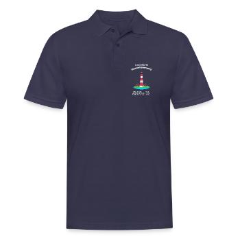 Leuchtturm Westerheversand Nordseeküste, Zeichnung - Männer Poloshirt - Navy - Vorne - Kai (181cm)