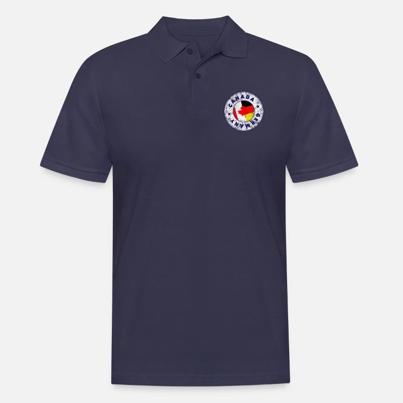CANADA GERMANY Stamp - Männer Poloshirt - Navy
